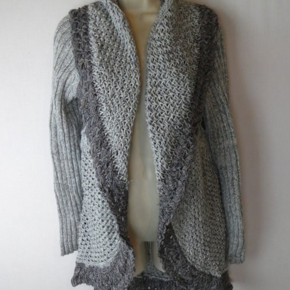 CAbi Gray Boho Knit Cardigan